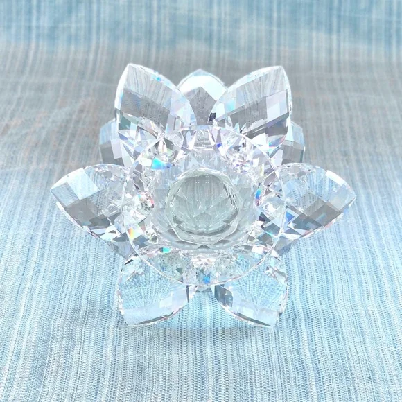 Swarovski Crystal Large Waterlily Candleholder - Picture 3 of 11